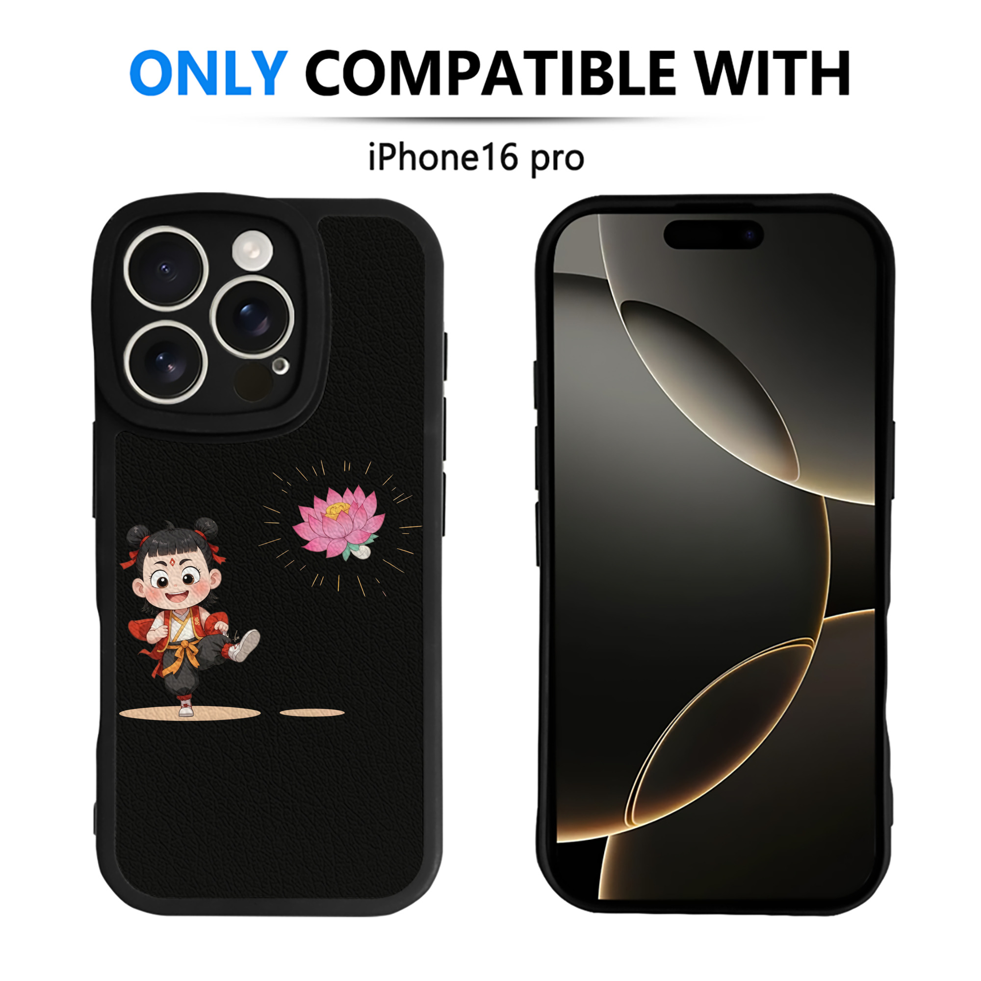 （画像用） Ne Zha 2 ナタ 魔童の大暴れ 【iPhone 16シリーズ対応】シリコンスマホケース（レザー調） 材質：シリコン